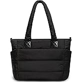 Tote Bag for Women Puffer Tote Bag Large Nurse Bags Shoulder Handbag with Zipper for Work Travel