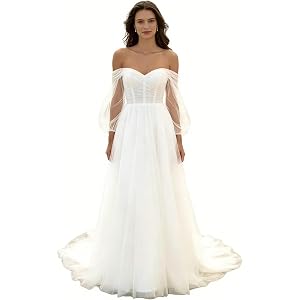 Cadoly Simple Elopement Boho Beach Wedding Dresses for Bride 2026 Destination Summer Casual A-Line Flowy Bridal Gown
