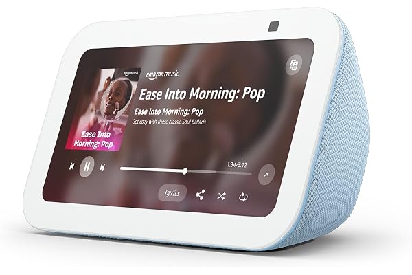 Amazon Echo Show 5 (newest model), Smart display with deeper bass and clearer sound, Designed for Alexa+, Cloud Blue