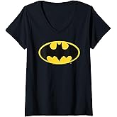 Womens Batman Bat Symbol 1966 Logo V-Neck T-Shirt