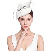 Z&X Vintage 1920s Wool Felt Flower Fascinator Pillbox Hat British Wedding Church Derby Hats for Women Winter Fedoras