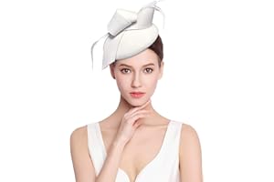 Z&X Vintage 1920s Wool Felt Flower Fascinator Pillbox Hat British Wedding Church Derby Hats for Women Winter Fedoras