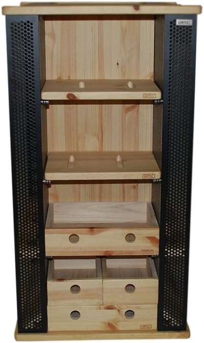 GAMIZ Drawyer for Fishing MS450L - Adjustable Fishing Organizer up to 14 Rod Rack and 4 Parts Storage with Rotating Rail - Black