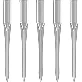 Patio Fence Post Anchor Ground Spikes 1-5/16 ID Inground Round Pole Sleeves for Backyard Garden Dirt Clay Grass Pack of 5 Aluminum