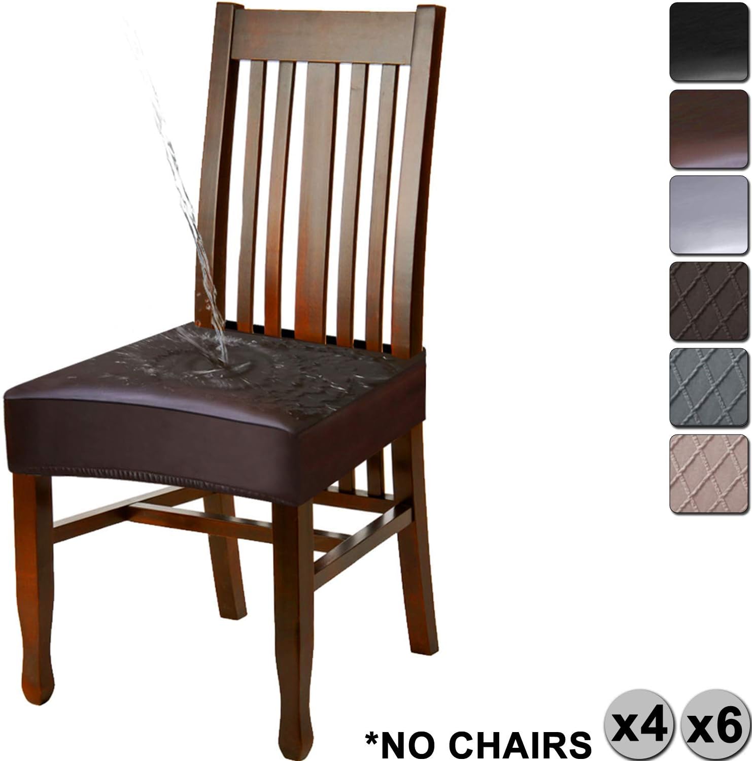 YISUN PU Leather Dining Chair Seat Covers, Waterproof No Backrest