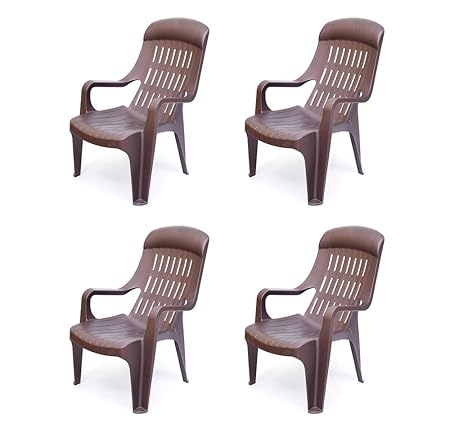 @home by Nilkamal Weekender Garden, Set of 4 Chair (Weather Brown)