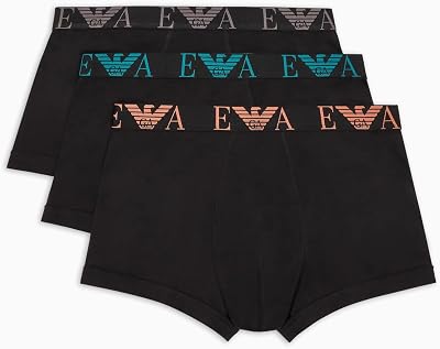 Herren 3-Pack Trunk Badehose, Black/Black/Black, M EU