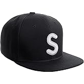 Daxton Classic Snapback 3D Alphabet A to Z Numbers Embroidered Initials Letters Flat Bill Cap