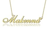 AOLO Makenna Heart Name Necklace 18k Gold Plated