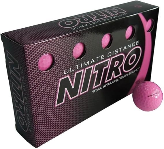 Nitro Ultimate Distance Golf Ball (15Pack), Pink, Distance Balls