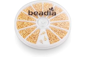 BEADIA Gold Plated Small Screw Eye Pins 4mmx8mm for Jewelry Making Handmade DIY (600pcs)