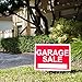 WDS Premium Garage Sale Signs Pack with Stakes - 4 Pack Garage Sale Sign Kit for Street - (2) 12