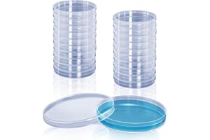 GPJYYDS 20 Pack Sterile Plastic Petri Dishes with Lid, 90mm Dia x 15mm Deep, Lab Petri Plate Dish for Lab Analysis, School Projects, Blood Samples, Bacteria, Plant & Seed Cultivation Cell-Culture Petri Dish