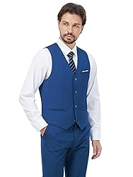 MAGE MALE Mens Two Button 3-Piece Suits Slim Fit