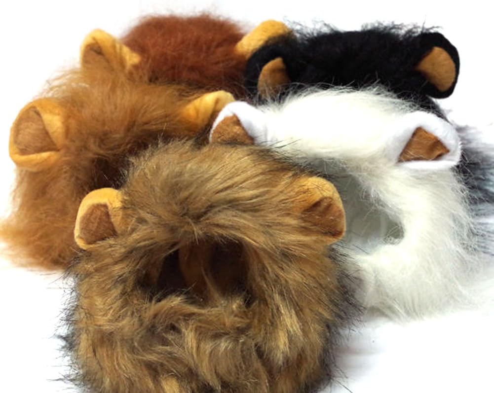 LOOYUANPet Costume Lion Mane Wig for Dog Cat Halloween Dress up with Ears (Light Brown)