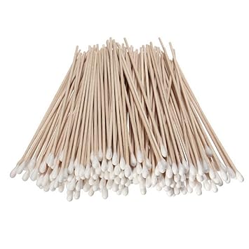 Wattestäbchen aus Holz, 15 cm, runde Wattestäbchen mit feinster Qualität – sehr saugfähig und hygienisch, Make-up-Kosmetik-St