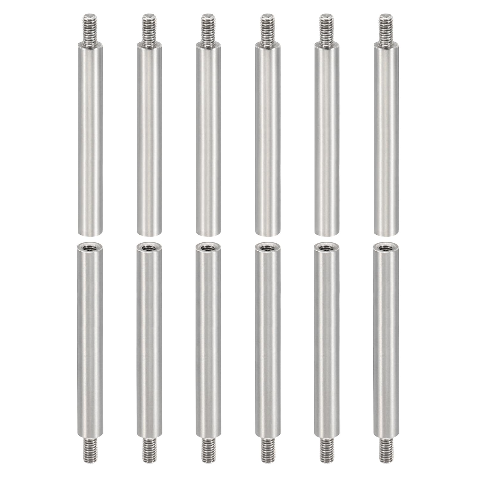 PATIKIL 12pcs M3 Standoffs, M3 40+6mm Spacer Standoffs Steel Threaded Standoffs Screws Kit 3mm ID 5mm OD Metric Male Female Thread Adapters for Circuit Board PCB RC Drones Motherboard