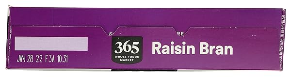 365 BY WHOLE FOODS MARKET, RAISIN BRAN CEREAL, VEGAN, LOW-FAT, 15 OUNCE
