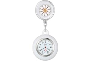 1-5 Pack Retractable Clip on Nurse Watch with Second Hand for Women Lapel Hanging Nurses Watch for Nurses Doctors Badge Steth