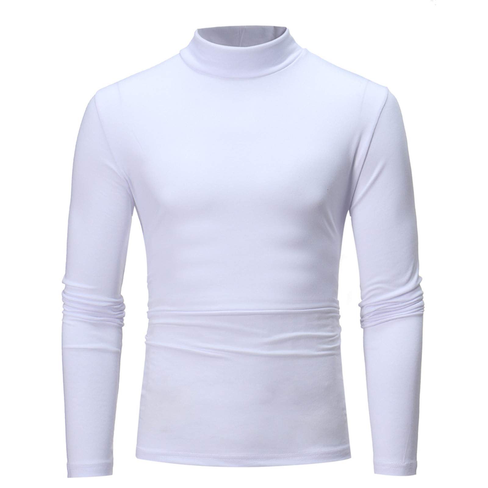 Mens Half Turtleneck Long Sleeve Pullover Basic