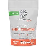 Sunwarrior Creatine HMB Monohydrate Powder Muscle Recovery, 240g PreWorkout Supplement for Men & Women, Creatine Micronized Leucine Recovery Supplement Unflavored 30 Servings