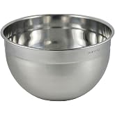 Tovolo XL Mixing Bowl Stainless Steel 7.5 Quart Extra Large Metal Mixing Bowls, Dishwasher Safe Big Deep Metal Bowl for Baking and Cooking Prep with Easy Pour Lip, Bowl for Salad Mixing Bread Kneading