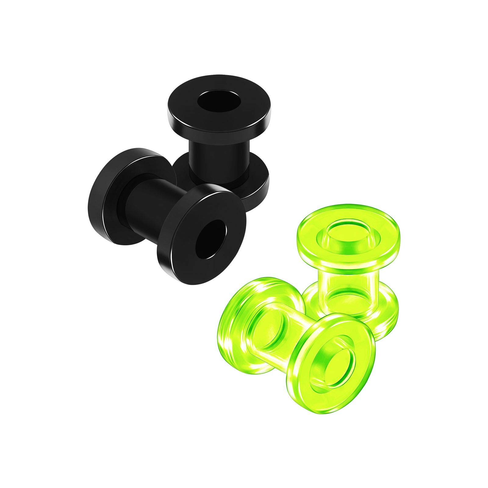 4PCS Acrylic 2g 6mm Flesh Screw Ear Ring Stretcher Lobe Gauge Tunnel Plug Piercing Jewellery 4429