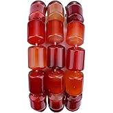 BEADIA Natural Red Agate Cylinder Stone Loose Semi Gemstone Beads for Jewelry Making 10mmx14mm 38cm