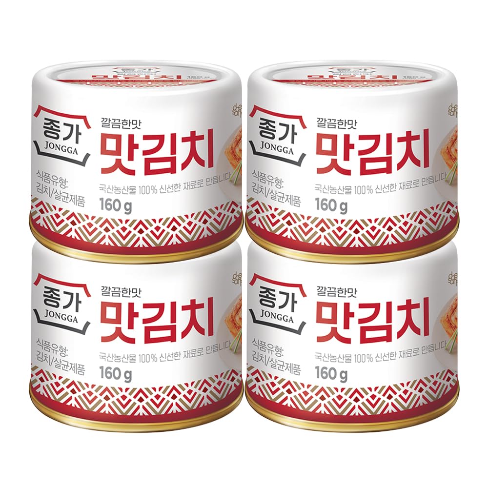 JONGGA Original Can Kimchi Pack of 4 Shelf Stable Canned Kimchi