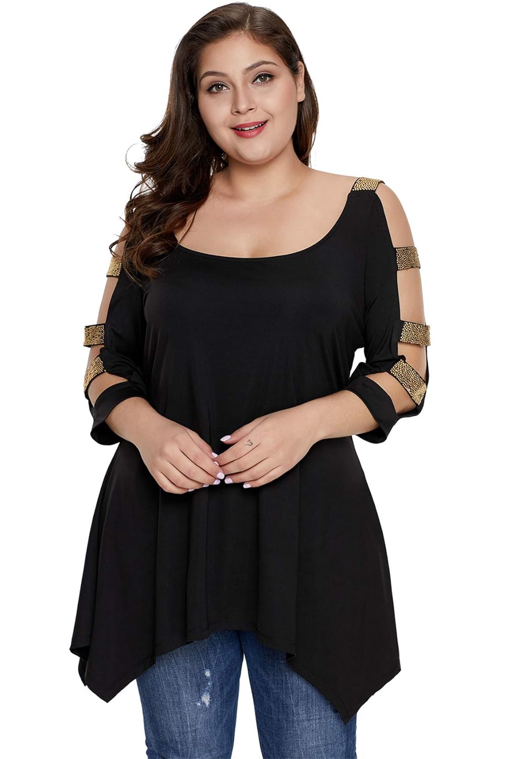 Best Plus Size Ladder Cutout Tshirt