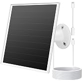 6W Solar Panel for Rechargeable Battery Camera, Micro USB &amp; USB-C Solar Charger, DC 5V Compatible with Rechargeable Battery Powered Cam, IP65 Waterproof, 9.8ft Cable, 360&deg; Adjustable Bracket