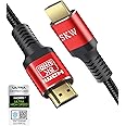 10K 8K Certified HDMI Cable 2.1, 1M/3.3FT Ultra High Speed HDMI Cable Braided Cord, HDMI Cables 48Gbps (8K@60Hz, 4K@120Hz) Supports Dynamic HDR 10 eARC 3D, Dolby Atmos Compatible with Roku TV/PS5/HDTV