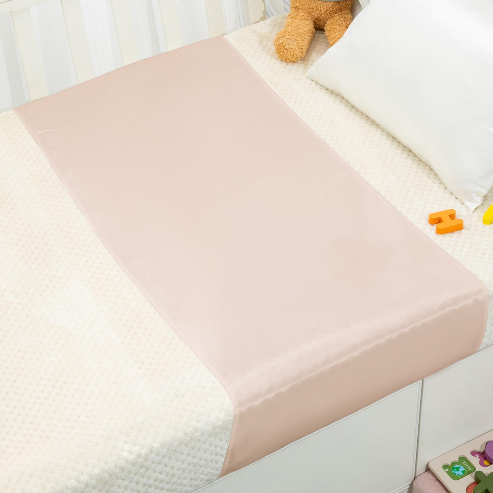 Photo 1 of PROMEED 100% Mulberry Silk Crib Sleeve for Baby Hair Loss Prevention, Premium 23 Momme Natural Silk Bassinet Slip for Bassinets/Cradles/Cots/Cribs (Champagne)