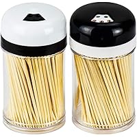 DecorRack 400 Toothpicks 100% Natural Bamboo picks with 2 Reusable Toothpick Holders, BBQ, Holding Small Appetizers, Cocktail