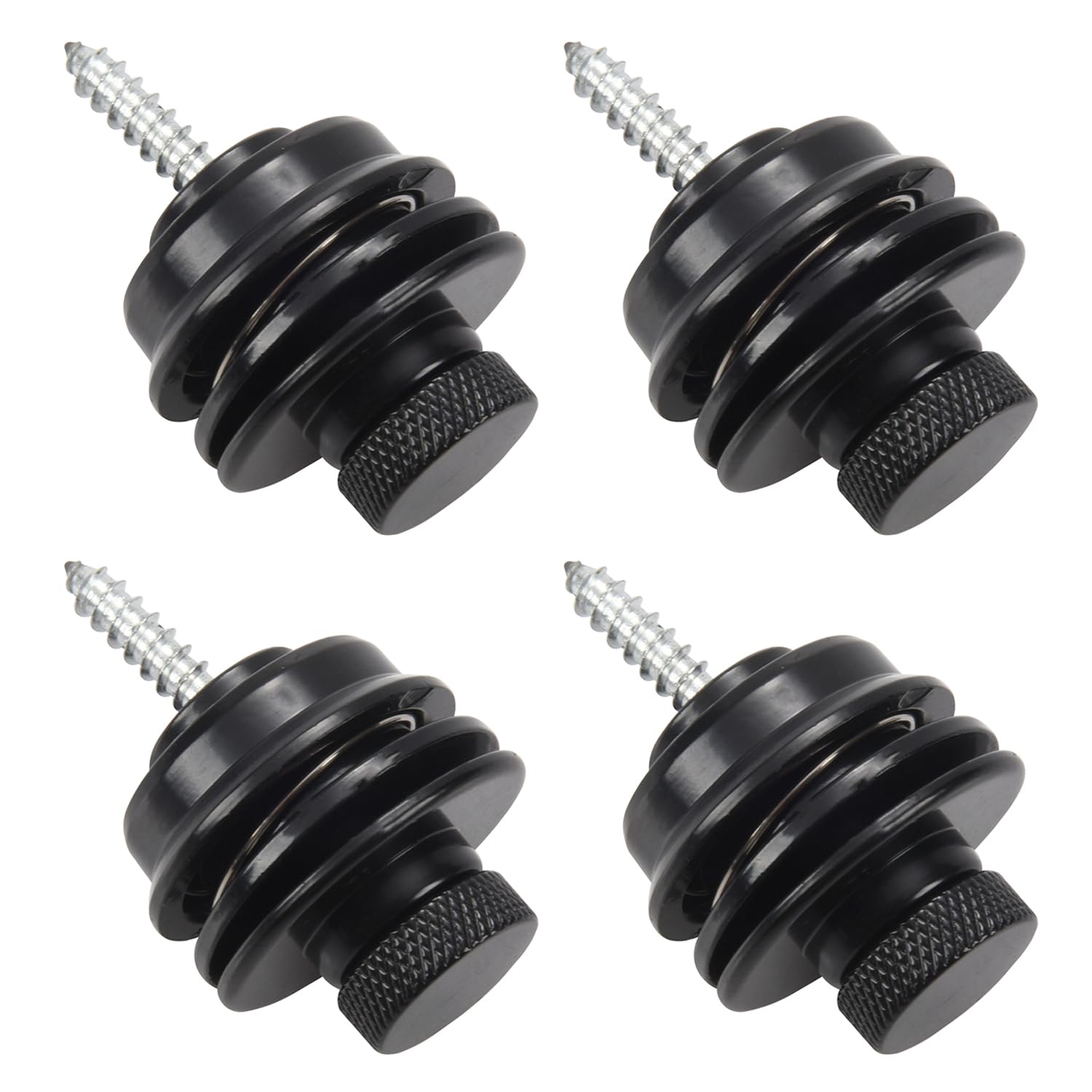 Bestgle4PCS Guitar Locking Strap Locks & Buttons, Quick Release Security Straplocks for Electric, Acoustic & Bass Guitars, Alloy Steel Strap Lock System