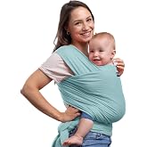 Cuddlebug Baby Wrap Carrier, Soft Stretchy Newborn Sling, 7-35 lbs, Mint | Breathable Fabric, Hands-Free Baby Wearing Wrap, Hip-Healthy support with Gentle Stretch that hugs from day one.