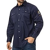 JKSafety 7oz FR Shirts for Men Women ARC 2 Fire Resistant Welding Shirts FRC Long Sleeve Safety Workwear