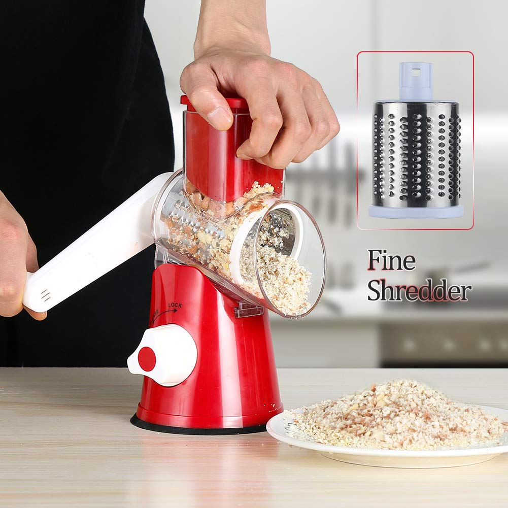 Cambom Rotary Cheese Grater Shredder Chopper Round Tumbling Box