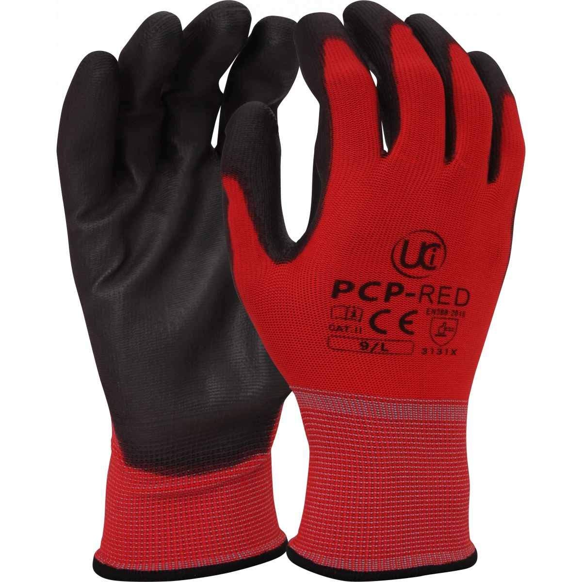 UCi PCP-RED 13 Gauge Lightweight Polyurethane Coated Dexterity Grip Gloves (9 / Large)