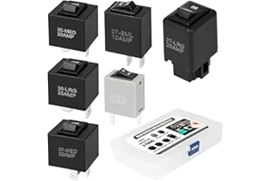 LUFECHO 6Pcs 9038 Relay Bypass Switch Kit Replacement, Replace 9036 9037 Fuel Pump Relay Bypass Kit, Black Relay Bypass Switch with White Compartmented Storage Box