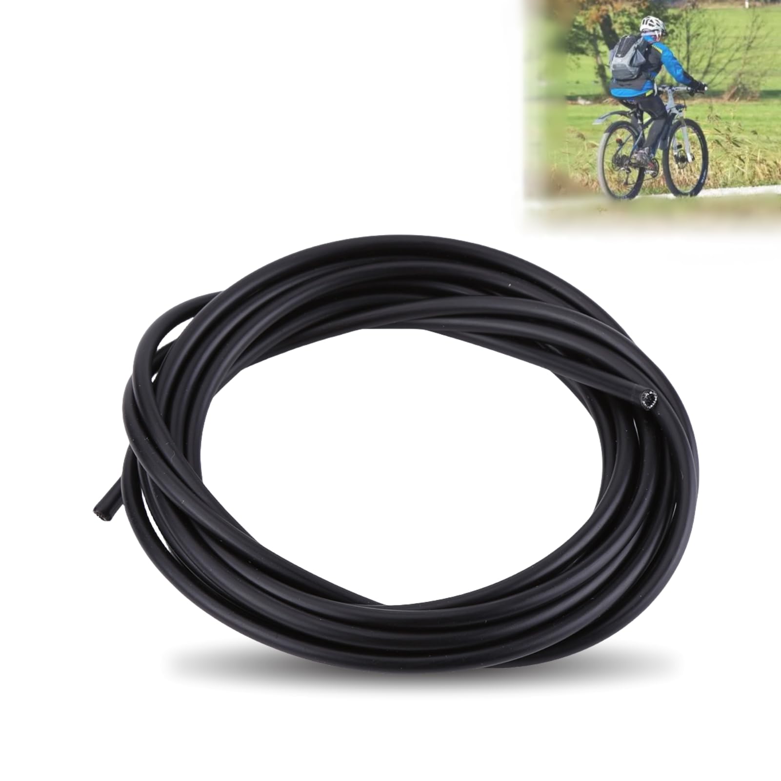 Bicycle Brake Cable, 4mm Universal Bike Shifting Housing Kit, Bicycle Brake Cable Replacement Accessory Wires for Mountain and Road Bike (Black)