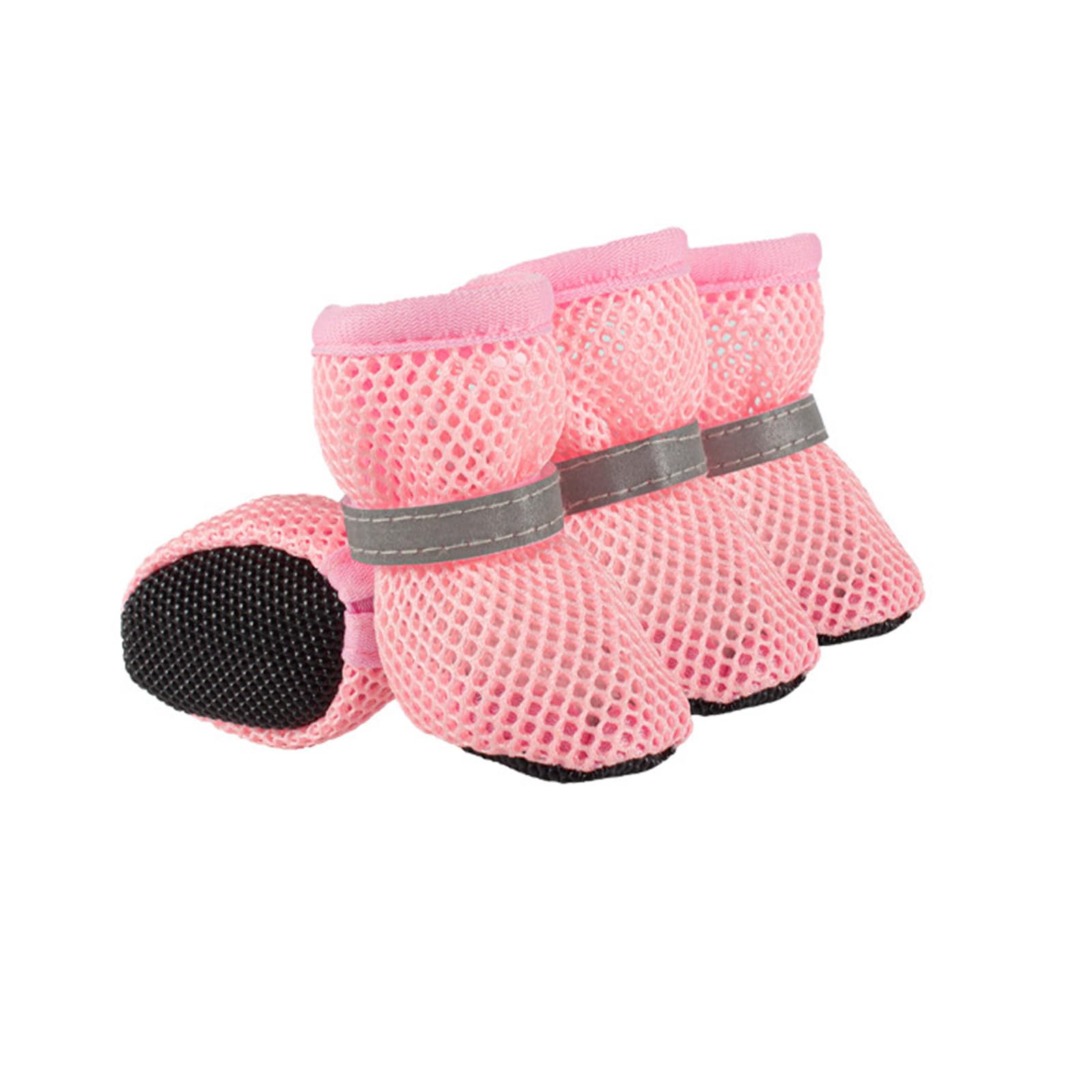Photo 1 of Dog Shoes Breathable Mesh Boots,Summer Breathable Dog Boots Nonslip Sole Paw Protector for Small Medium Dogs_M(Pink)