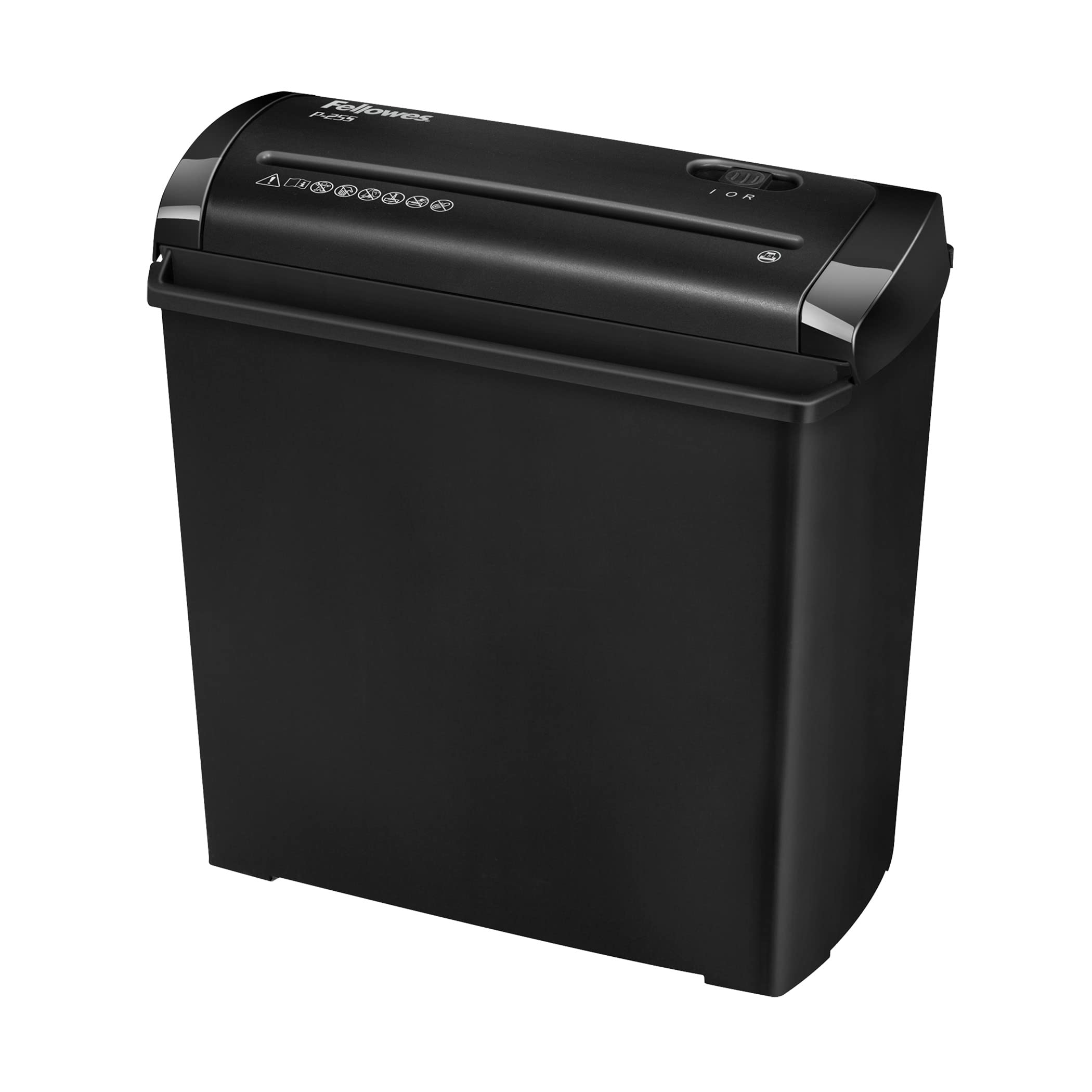 Fellowes Document Shredder for Home Use - 5 Sheet Strip Cut Paper Shredder for Home and Personal Use - Home Office Shredder with 11 Litre Bin - Powershred P-25s - Security Level P1 - Black