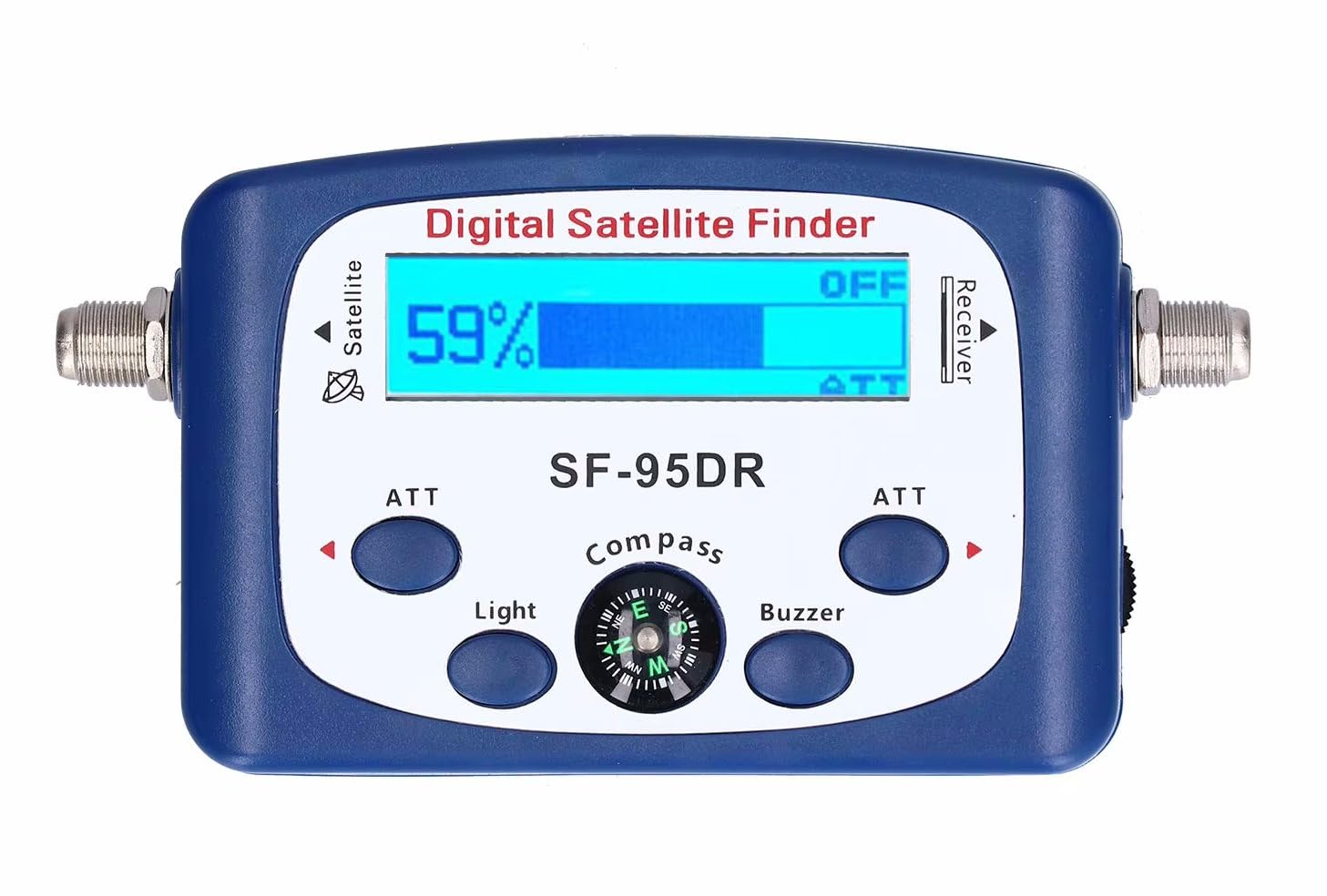 JZK SF-95DR Digital Satellite Finder, LCD Display Screen Satellite Signal Meter Measuring Device with Compass, Buzzer