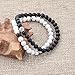 Couples Gifts,Long Distance Relationship Friendship Bracelets Black Matte Agate & White Howlite Natural Energy Stone Beads Bracelets Bangle for His Hers Men Women at Birthday