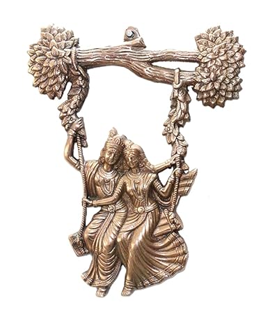 APKAMART Radha Krishna Jhula Wall Hanging 13 Inch