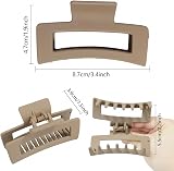 Somnr 3 PCS Claw Hair Clips Rectangle 3.4 in ABS Anti Slip Matte view 5