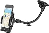 Phone Holder for Car, Mpow Windscreen Car Phone Mount Universal Windshield Car Mount with Extra Dashboard Base and Long Flexible Arm Cars Cradle for iPhone 7 6s Plus 6s 5 Samsung S8 S7 HTC Sony LG and Others