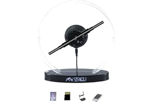Missyou 11.8'' 3DHologramFan - Customizable Logo, Bluetooth & WiFi Control, 700+ Video Library, Remote & Acrylic Cover for Advertising & Events