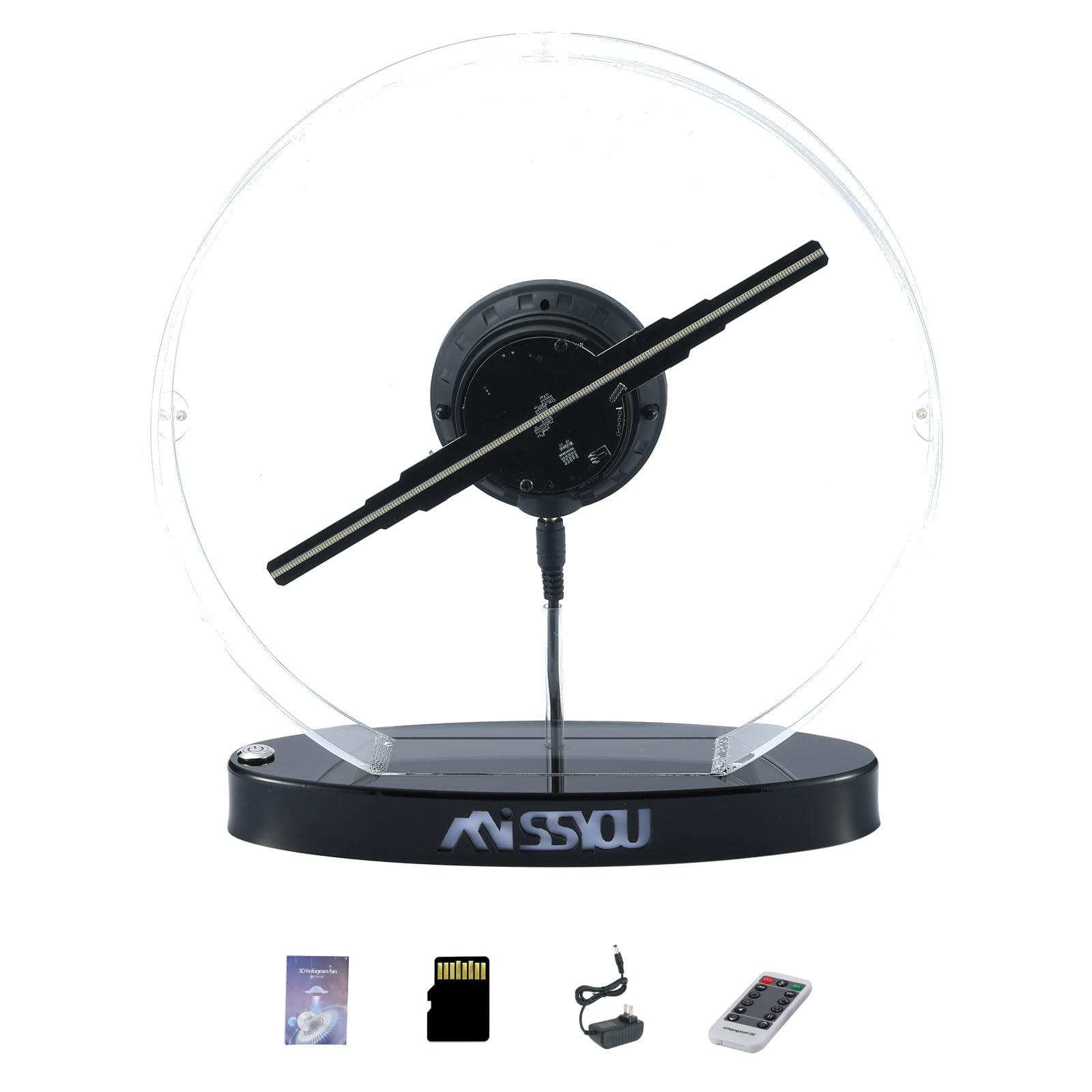 Photo 1 of Missyou 11.8'' 3D Hologram Fan - Customizable Logo, Bluetooth & WiFi Control, 700+ Video Library, Remote & Acrylic Cover for Advertising & Events